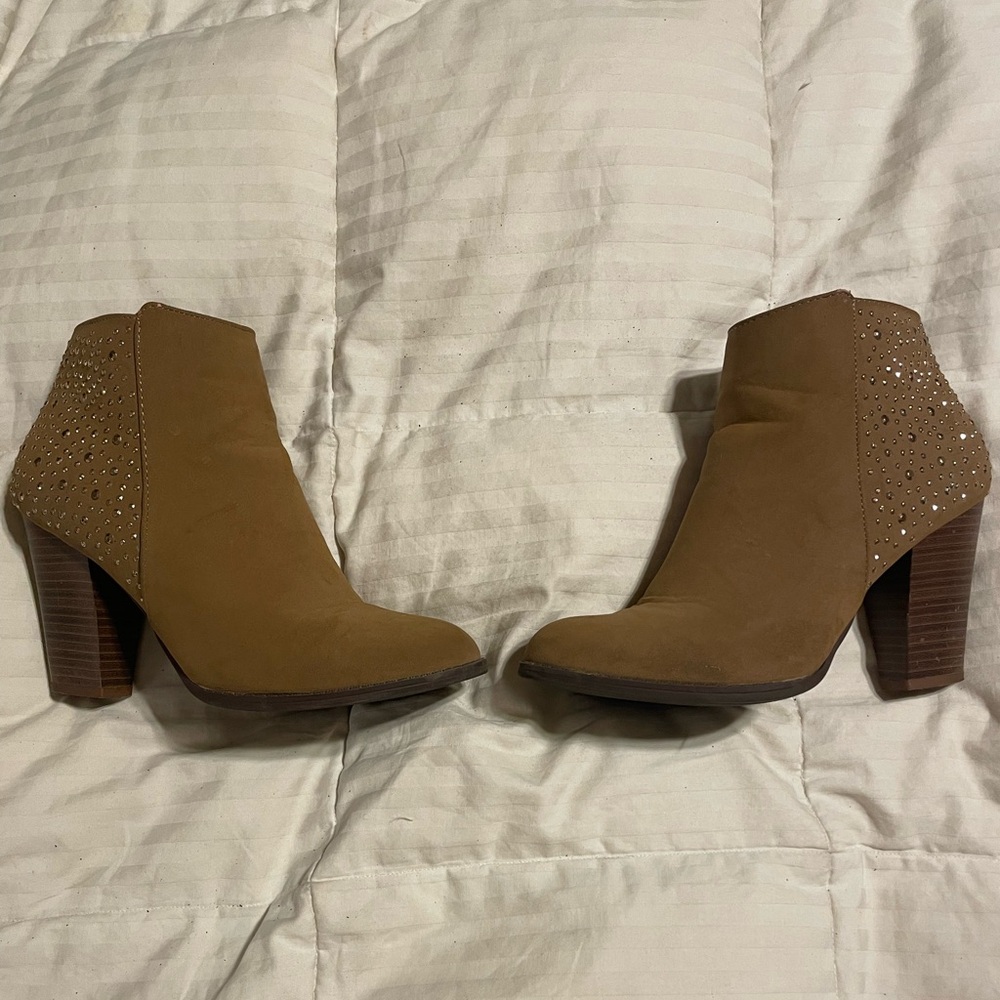 Brown Ankle Boots with Studded Detail